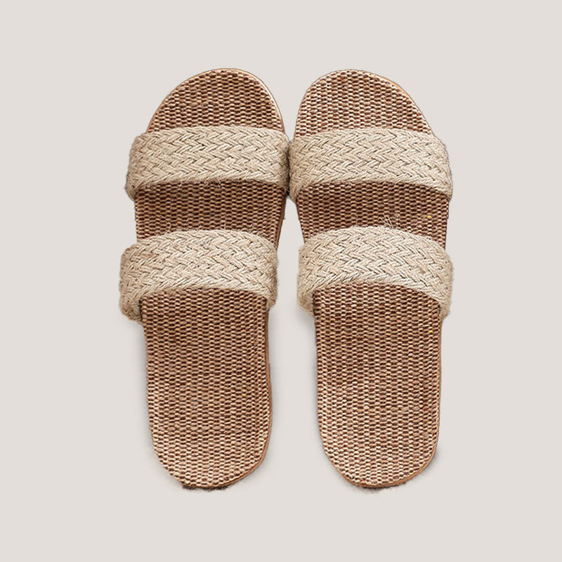 Linen Woven Cotton Hemp Straw Slippers