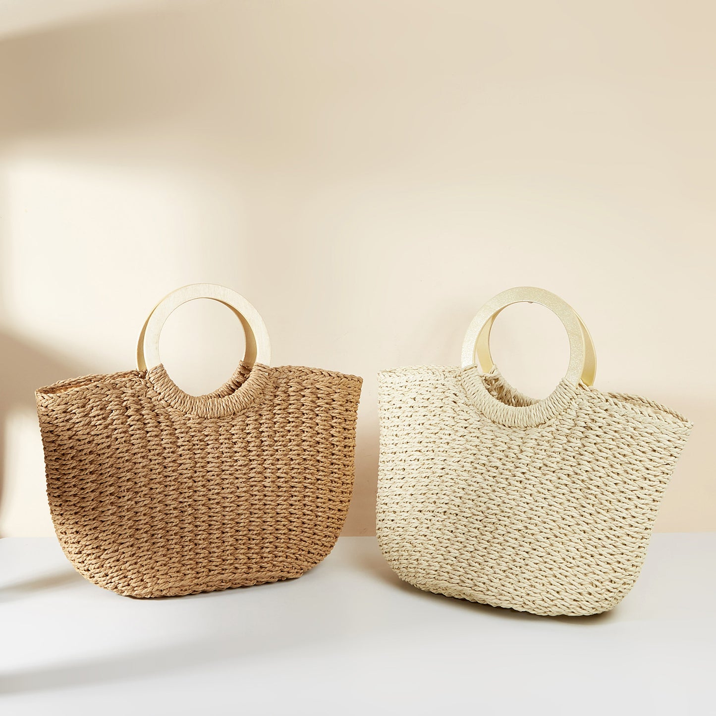 Moon-Shaped Large Capacity Woven Bag