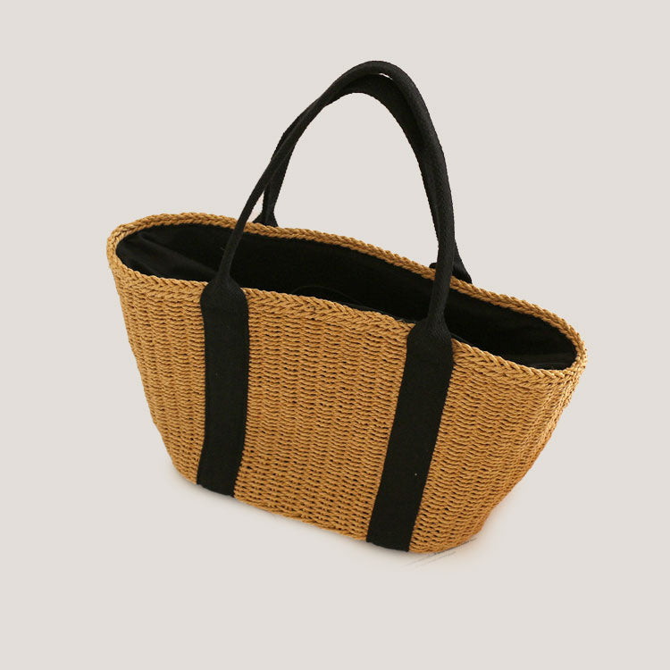 Corn Husk and Straw Woven Women's Bag