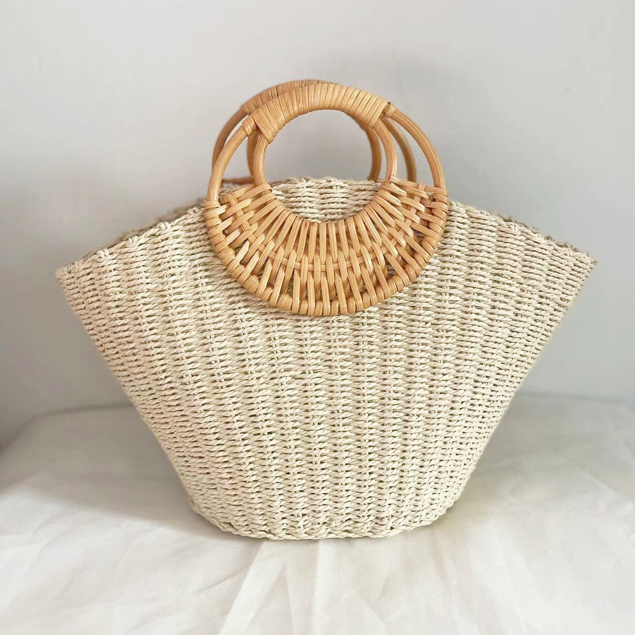 Minimalist Forest-Style Straw Woven Women's Bag