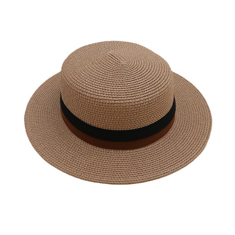 Flat-Top Handwoven Straw Women's Hat