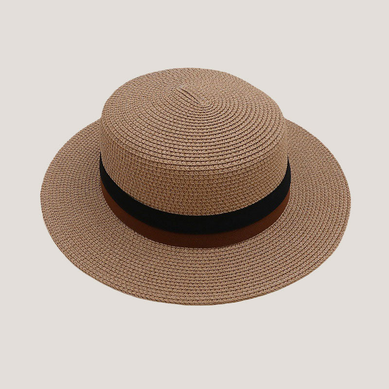 Flat-Top Handwoven Straw Women's Hat