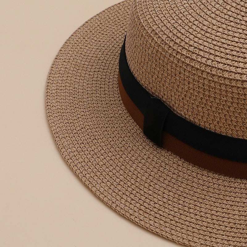 Flat-Top Handwoven Straw Women's Hat