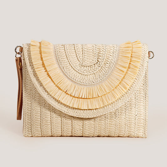 Raffia Straw Clutch Bag