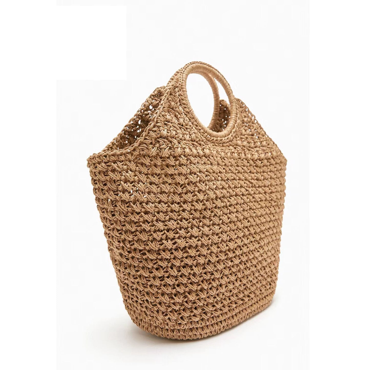 Seashell-Shaped Handwoven Straw Bag