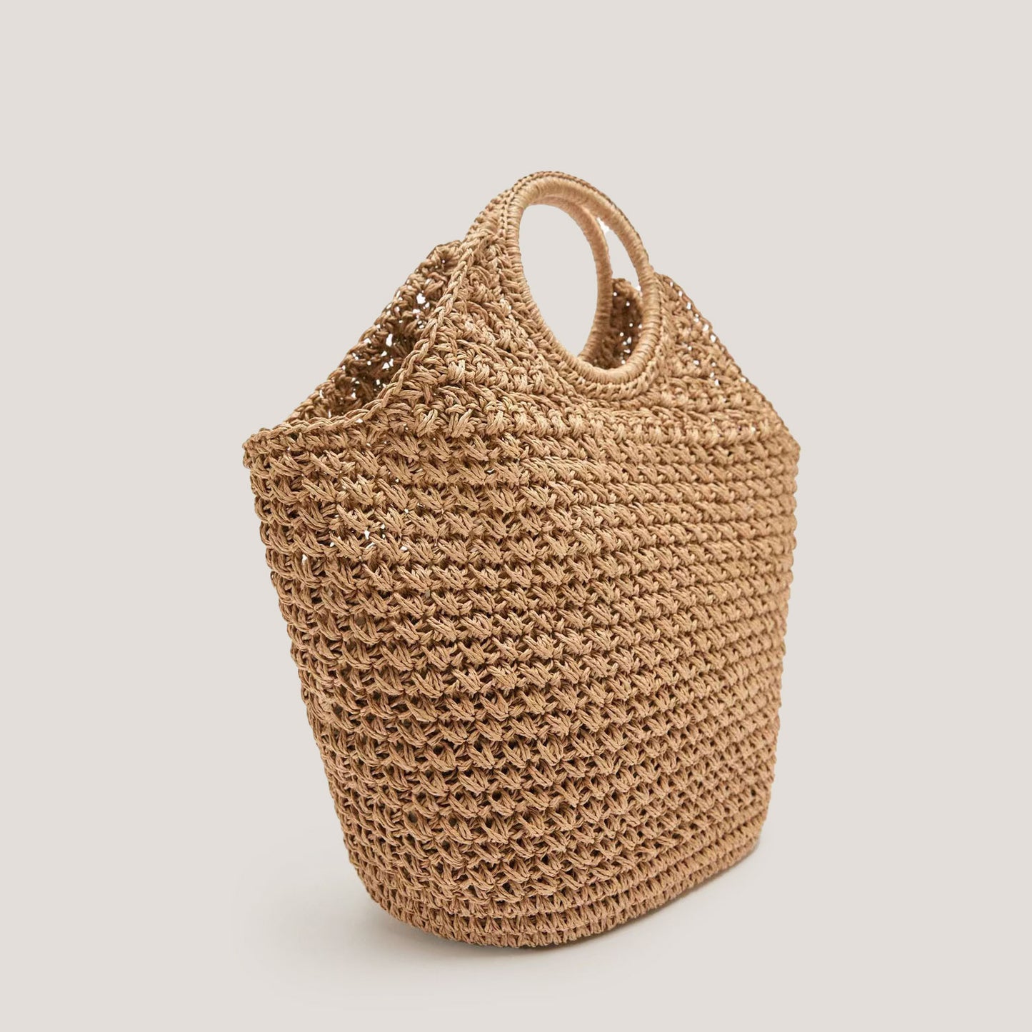 Seashell-Shaped Handwoven Straw Bag