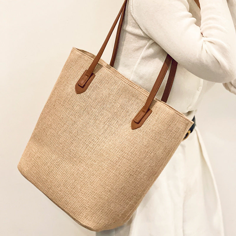 women's linen woven bag