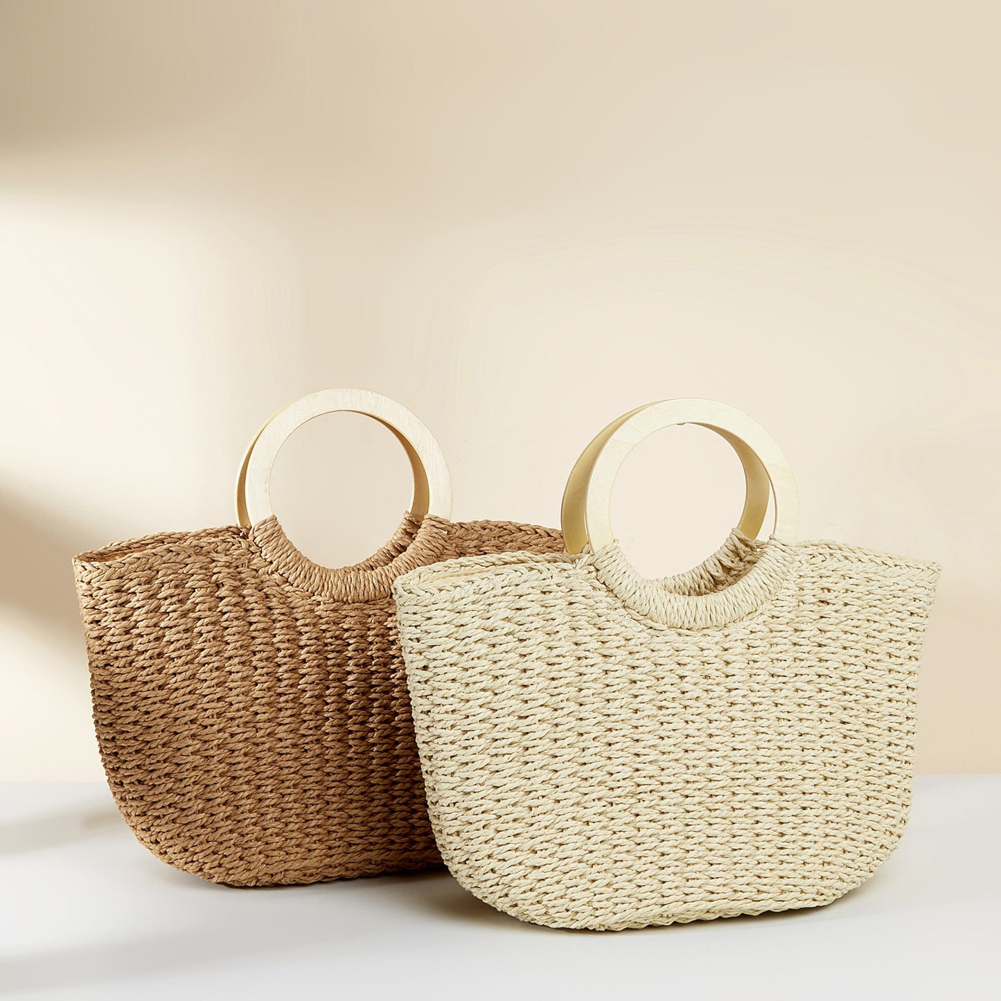 Moon-Shaped Large Capacity Woven Bag