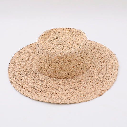 Wide-Brim High Crown Panama Woven Women's Hat