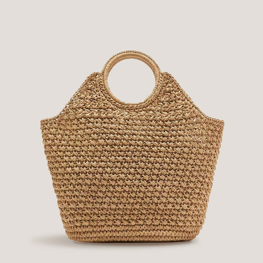 Seashell-Shaped Handwoven Straw Bag