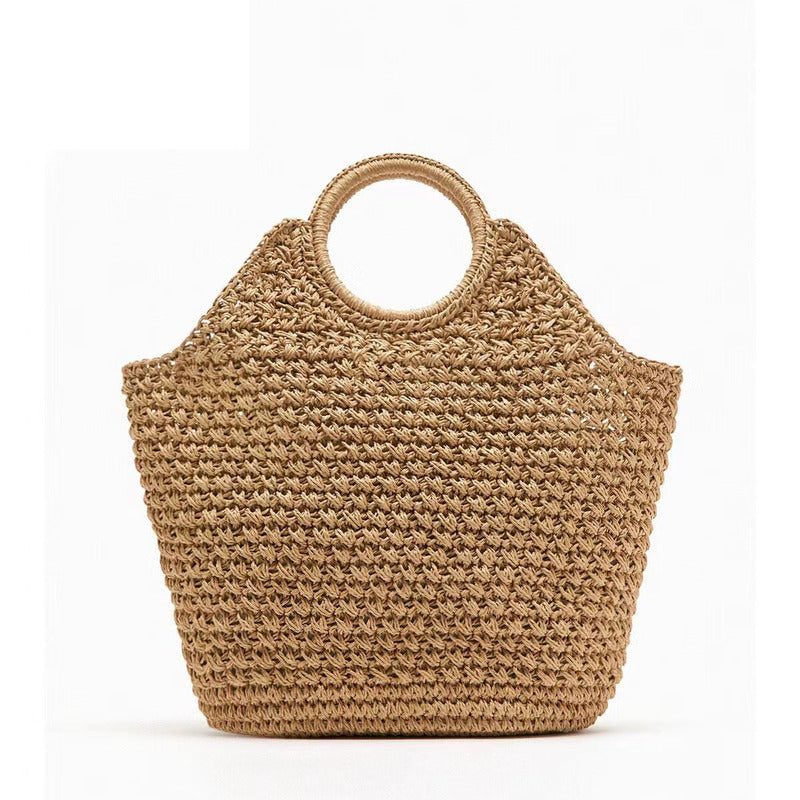 Seashell-Shaped Handwoven Straw Bag