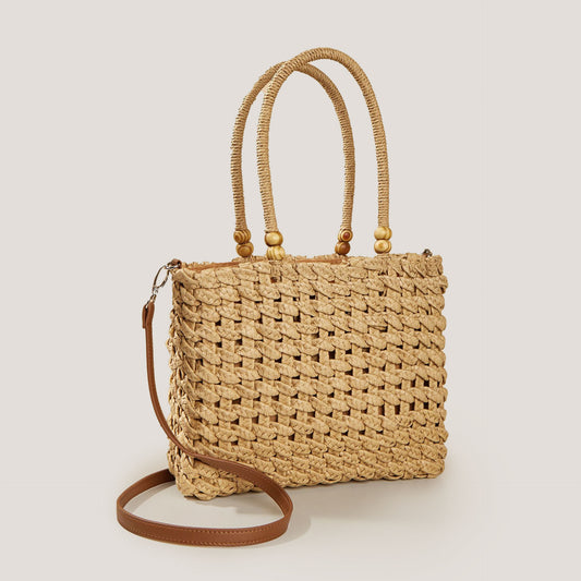 Hollowed Out Handheld Basket Bag