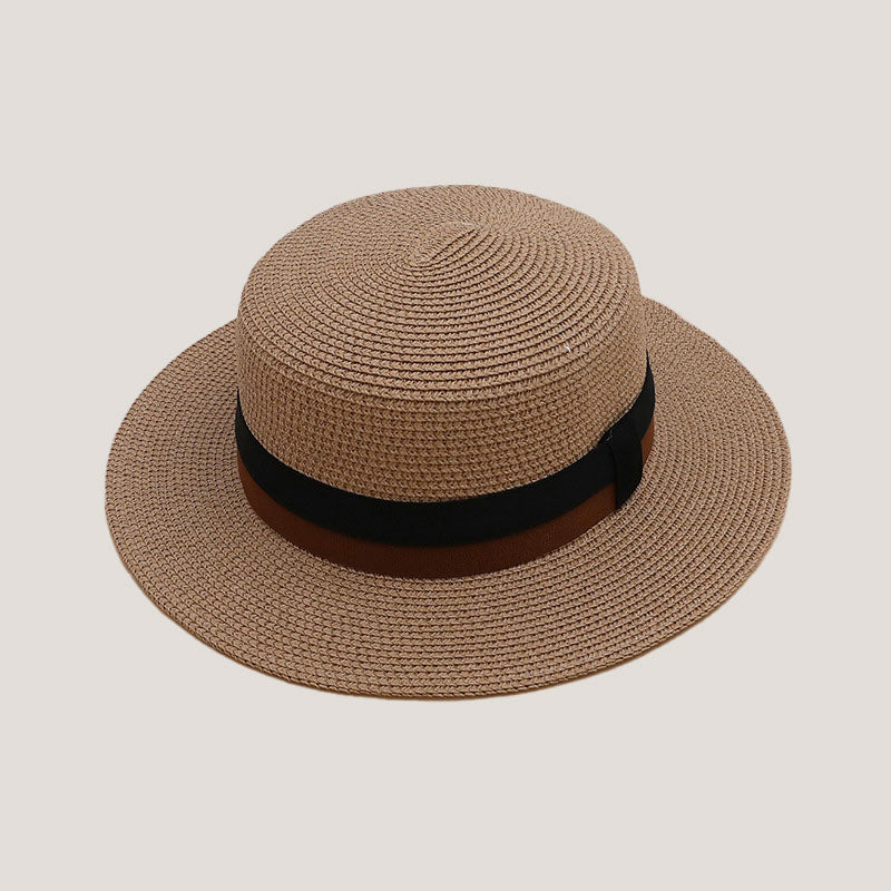 Flat-Top Handwoven Straw Women's Hat